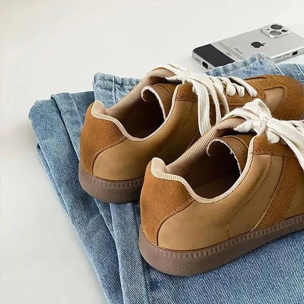 Women's Retro Contrast Color Strappy Flat Casual Shoes 99037385S