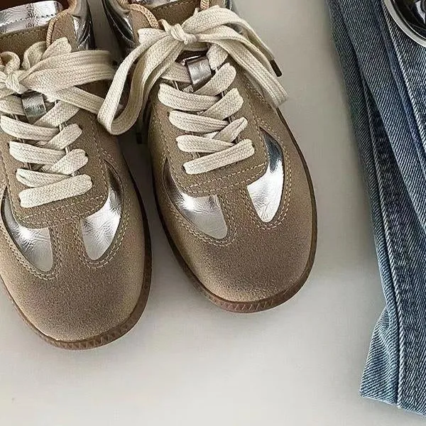 Women's Retro Contrast Color Strappy Flat Casual Shoes 99037385S