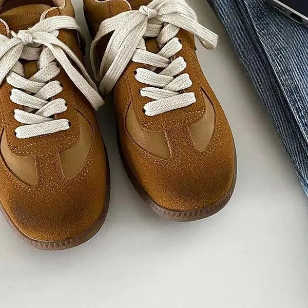 Women's Retro Contrast Color Strappy Flat Casual Shoes 99037385S