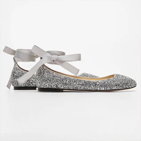 Women's Sequin Strap Flat Dress Bridesmaid Shoes 45326141S
